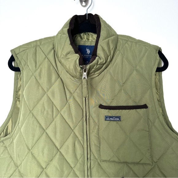 Old Money Heritage Quilted Corduroy Lined Olive Green Gorpcore Equestrian Vest - Picture 2 of 12